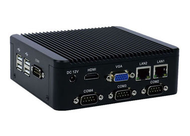 Καλή τιμή 4 ενσωματωμένος Fanless υπολογιστής 6 USB PC COM RS232 βιομηχανικός Fanless μίνι για το τερματικό εξόδων εισόδων on-line