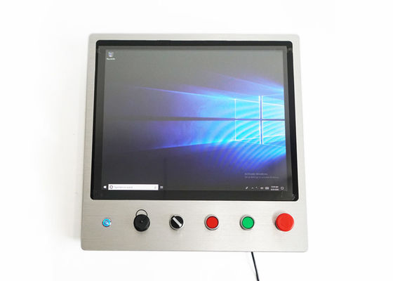 Καλή τιμή βιομηχανικό PC πίνακα ελέγχου 35W 300cd/m2 7x24 με το κουμπί έκτακτης ανάγκης on-line