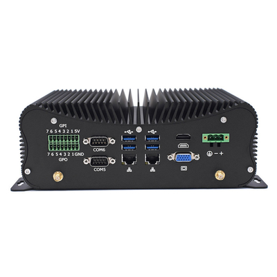 Βιομηχανικό μίνι PC Intel I5 I7 GPIO LPT 6 COM 2 Lans 8 PCIE Fanless κιβώτιο USB